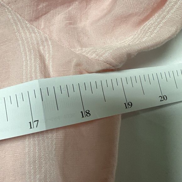 Untuckit Kathryn Women Size 2 Linen Blend Button Front Long Sleeve Shirt Pink - Picture 10 of 11